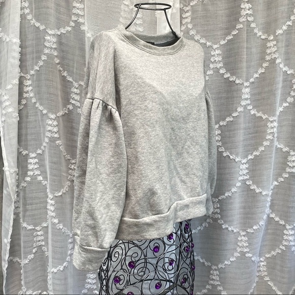 Puff sleeve grey crew neck sweater size S - Picture 5 of 7